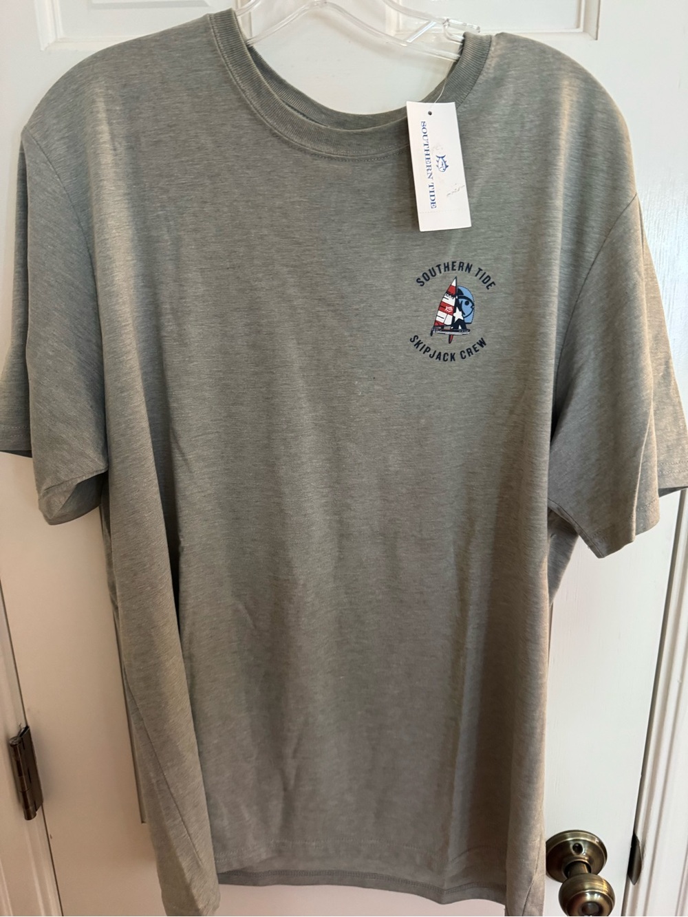 Southern Tide Gray Short Sleeve Skipjack Crew Logo Tee